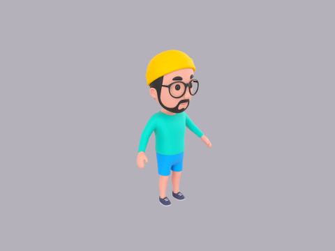 Cartoon Male Character Rigged 071 3D 모델