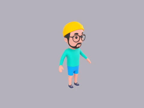 Cartoon Male Character Rigged 071 3D Model