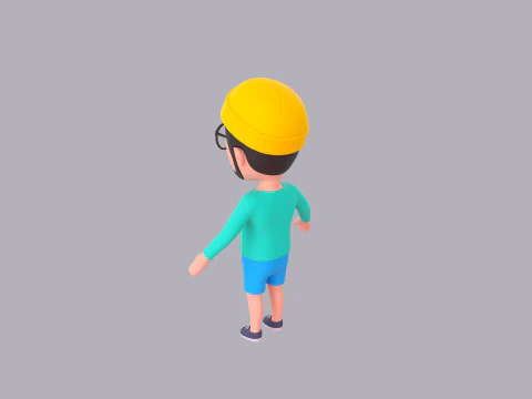 Cartoon Male Character Rigged 071 3D Model