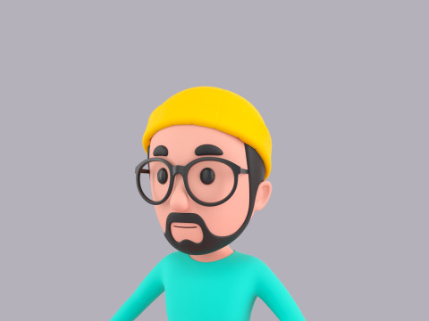 Cartoon Male Character Rigged 071 3D 모델