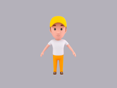 Cartoon Male Character Rigged 072 Modelo 3D