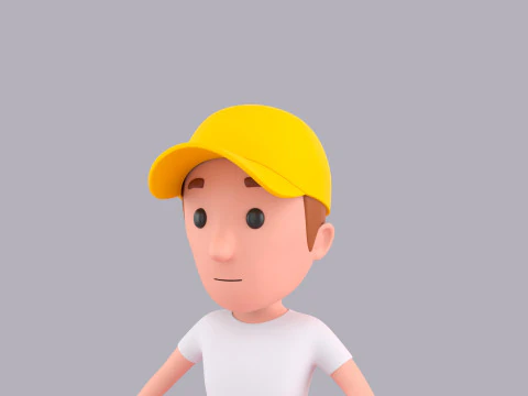 Cartoon Male Character Rigged 072 3D Model