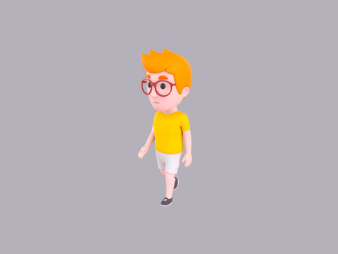 Cartoon Male Character Rigged 073 3D Model