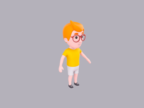 Cartoon Male Character Rigged 073 3D Model