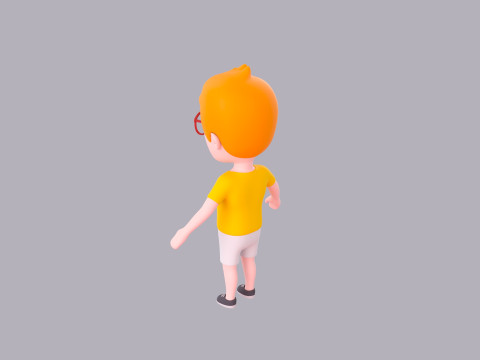 Cartoon Male Character Rigged 073 3D Model