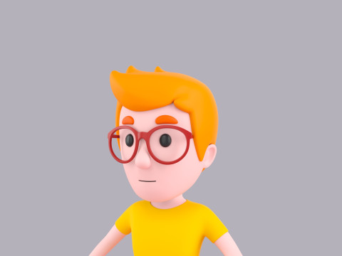 Cartoon Male Character Rigged 073 3D Model