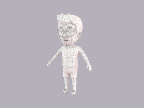Cartoon Male Character Rigged 073 3D Model