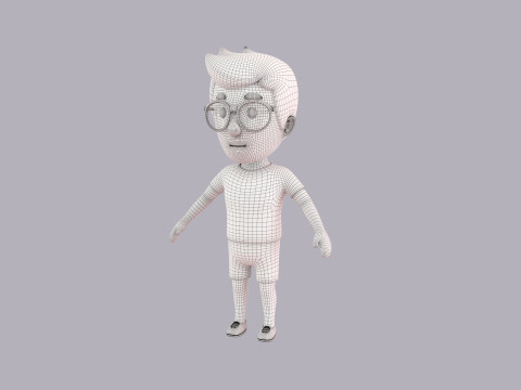 Cartoon Male Character Rigged 073 3D Model
