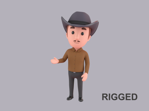Cartoon Male Character Rigged 074 3D 모델