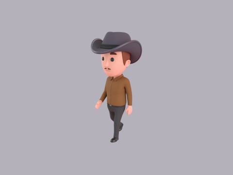 Cartoon Male Character Rigged 074 3D Model