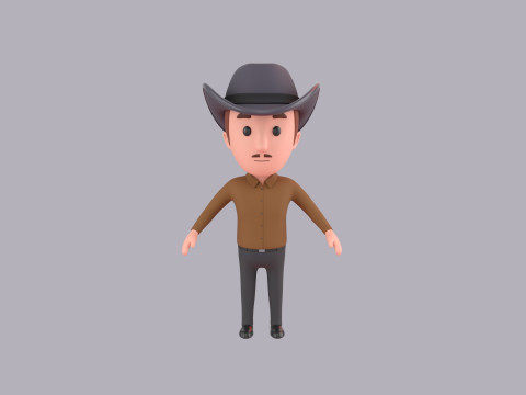Cartoon Male Character Rigged 074 3D Model