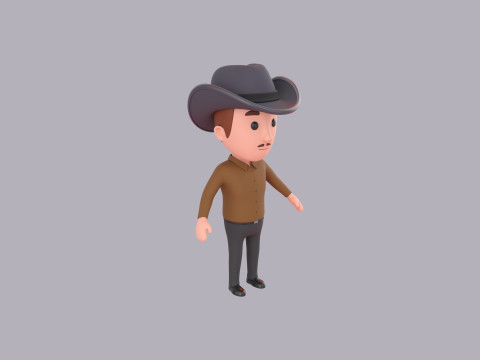 Cartoon Male Character Rigged 074 3D Model