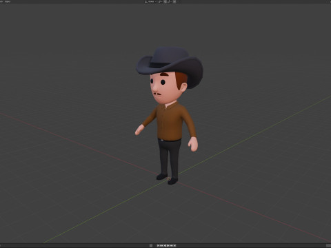 Cartoon Male Character Rigged 074 3D Model