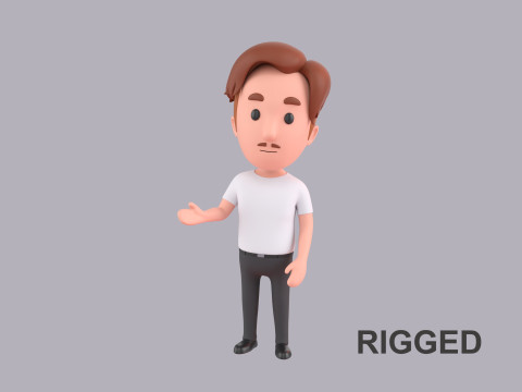 Cartoon Male Character Rigged 075 3D 모델