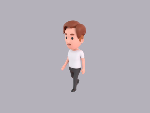 Cartoon Male Character Rigged 075 3Dモデル