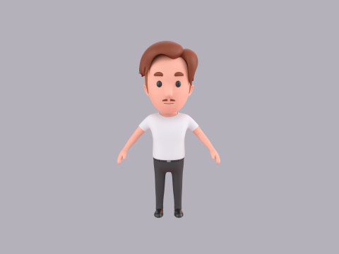 Cartoon Male Character Rigged 075 3Dモデル