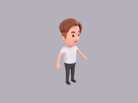 Cartoon Male Character Rigged 075 3Dモデル