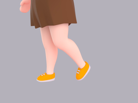 Cartoon Female Character Rigged 076 3D 模型