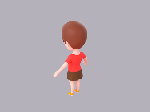 Cartoon Female Character Rigged 076 3D 模型