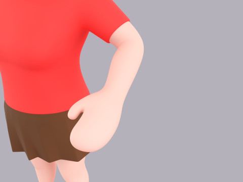Cartoon Female Character Rigged 076 3D 模型