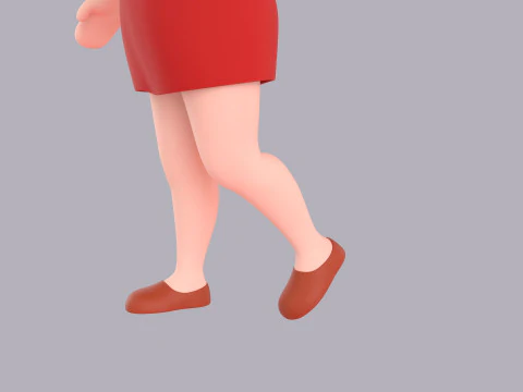 Cartoon Female Character Rigged 077 3D Model
