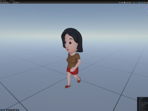 Cartoon Female Character Rigged 077 Model 3D