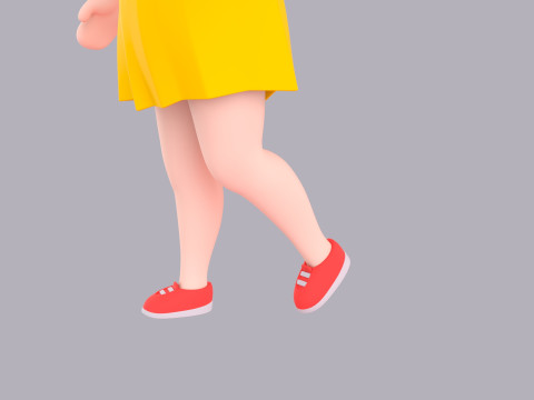 Cartoon Female Character Rigged 078 3D Модель