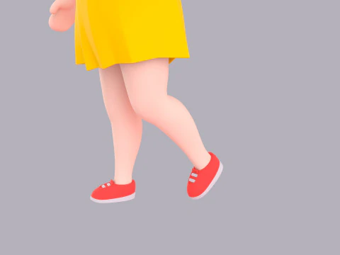 Cartoon Female Character Rigged 078 3D Model