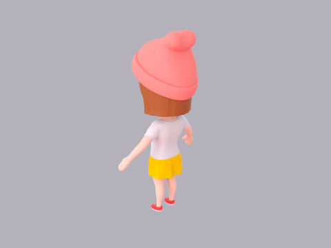 Cartoon Female Character Rigged 078 3D Модель