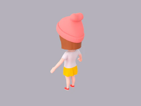 Cartoon Female Character Rigged 078 3D Model