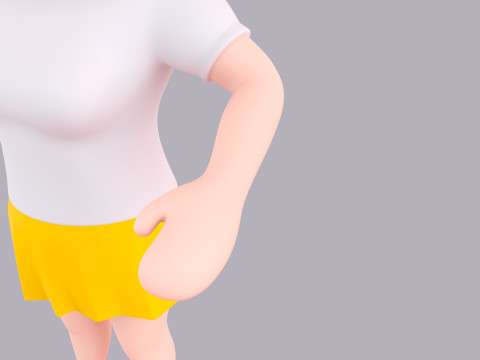 Cartoon Female Character Rigged 078 3D Модель
