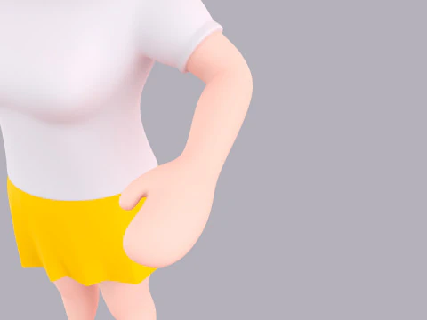 Cartoon Female Character Rigged 078 3D Model