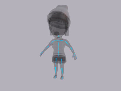 Cartoon Female Character Rigged 078 3D Модель