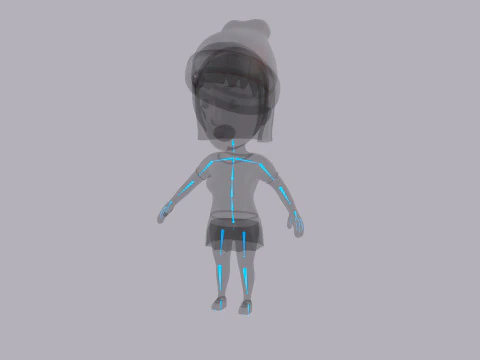 Cartoon Female Character Rigged 078 3D Model