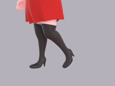 Cartoon Female Character Rigged 079 Model 3D