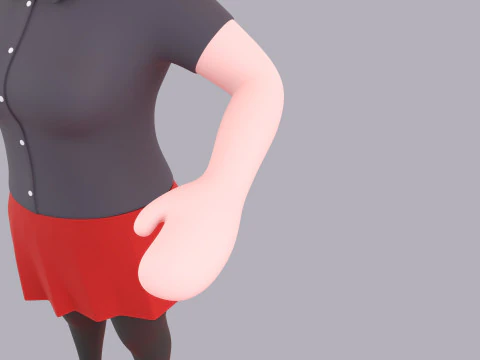 Cartoon Female Character Rigged 079 3D Model