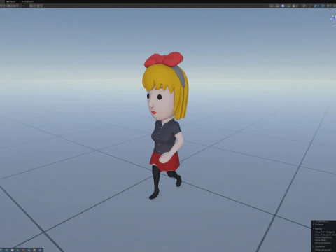 Cartoon Female Character Rigged 079 3D Model