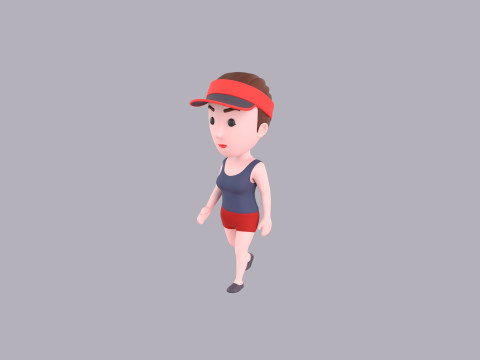 Cartoon Female Character Rigged 080 Modelo 3D
