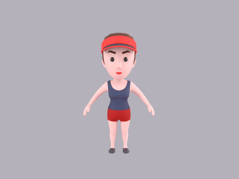Cartoon Female Character Rigged 080 Modelo 3D