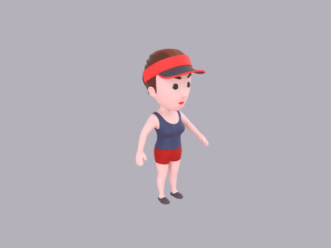 Cartoon Female Character Rigged 080 Modelo 3D