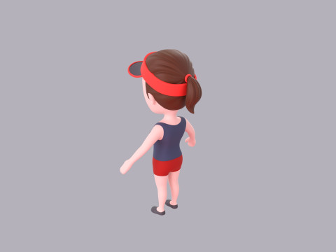 Cartoon Female Character Rigged 080 Modelo 3D