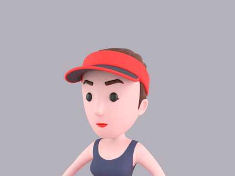 Cartoon Female Character Rigged 080 Modelo 3D