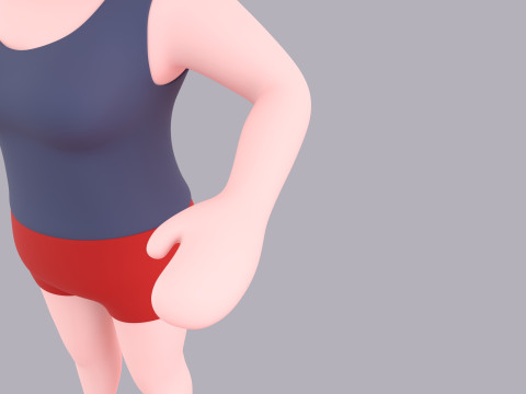 Cartoon Female Character Rigged 080 Modelo 3D