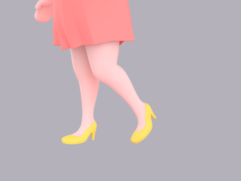Cartoon Female Character Rigged 081 3D Модель