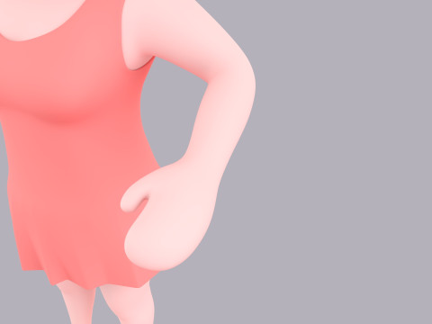 Cartoon Female Character Rigged 081 3D Модель