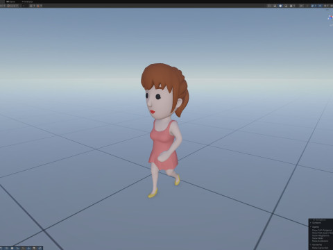 Cartoon Female Character Rigged 081 3D Модель