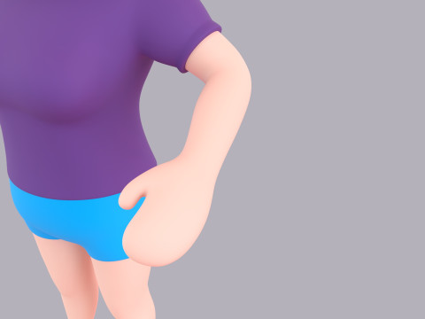 Cartoon Female Character Rigged 082 3D Model