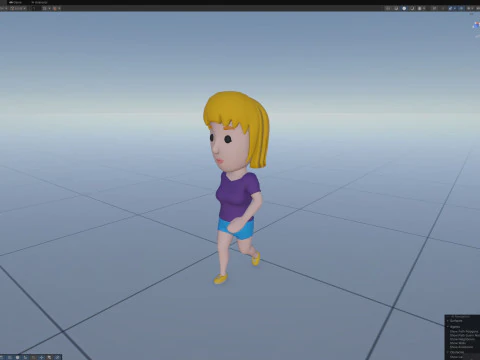 Cartoon Female Character Rigged 082 3D Model
