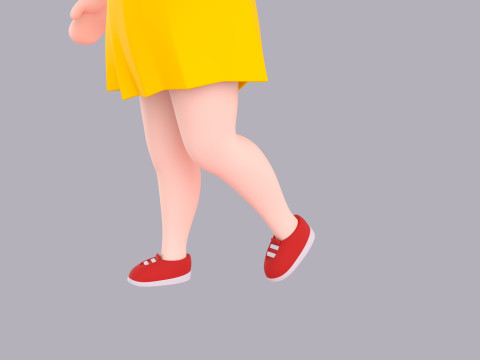 Cartoon Female Character Rigged 083 3D Model
