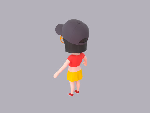 Cartoon Female Character Rigged 083 3D Model